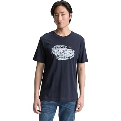 1046750 TOM TAILOR T-shirt męski, 10668 Sky Captain Blue, XS 1046750 TOM TAILOR T-shirt męski, 10668 Sky Captain Blue, XS