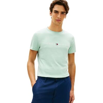 MW0MW11797 Tommy Hilfiger Męska koszulka z logo Tommy S/S, zielona, XXL MW0MW11797 Tommy Hilfiger Męska koszulka z logo Tommy S/S, zielona, XXL