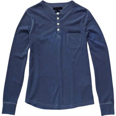 Tommy Hilfiger Męska koszulka z długim rękawem 887811499 / GMD Henley Tee L/S VF, Niebieski (433 Blue Indigo), 56 Tommy Hilfiger Męska koszulka z długim rękawem 887811499 / GMD Henley Tee L/S VF, Niebieski (433 Blue Indigo), 56
