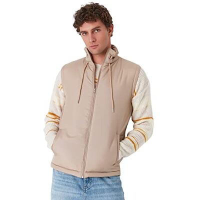 TMNAW22YE0021 Trendyol Stehkragen Wielokolorowy Regular Weste Sweter, Stone, L Męski, Kamień, L TMNAW22YE0021 Trendyol Stehkragen Wielokolorowy Regular Weste Sweter, Stone, L Męski, Kamień, L