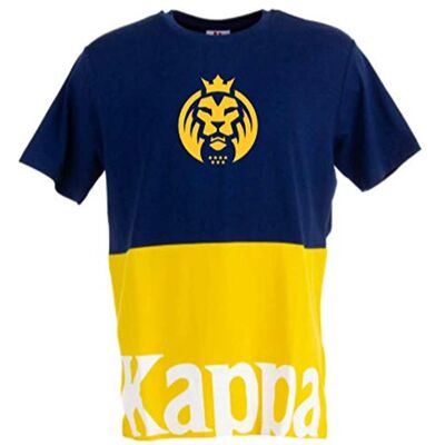 Kappa X MadLions Męski Authentic Sand Carrency Madlions T-shirt, niebieski/żółty/biały, XS Kappa X MadLions Męski Authentic Sand Carrency Madlions T-shirt, niebieski/żółty/biały, XS