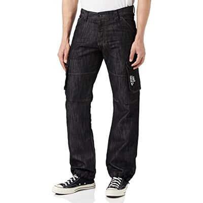 EZ08 Enzo Męskie dżinsy Loose Fit, czarne (czarne powlekane czarne), 48 W 30 L UK, Czarny (sprany czarny sprany), 48W / 30L EZ08 Enzo Męskie dżinsy Loose Fit, czarne (czarne powlekane czarne), 48 W 30 L UK, Czarny (sprany czarny sprany), 48W / 30L