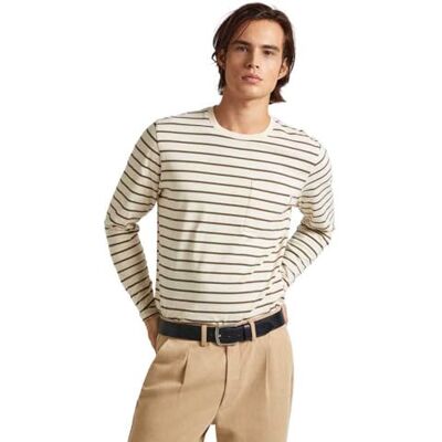 PM509209 Pepe Jeans Koszulka męska Costa, Beżowy (kość słoniowa), S PM509209 Pepe Jeans Koszulka męska Costa, Beżowy (kość słoniowa), S
