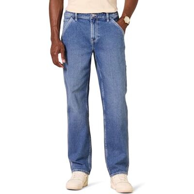 AEMN20311F24_Medium Wash Amazon Essentials Męskie dżinsy robocze o luźnym kroju, średnio sprane, 40 szer. x 30 l AEMN20311F24_Medium Wash Amazon Essentials Męskie dżinsy robocze o luźnym kroju, średnio sprane, 40 szer. x 30 l