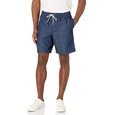 F16AE60003-DarkB-Medium Amazon Essentials Męskie szorty ze sznurkiem (dostępne w dużych rozmiarach), Dark Wash Chambray, M F16AE60003-DarkB-Medium Amazon Essentials Męskie szorty ze sznurkiem (dostępne w dużych rozmiarach), Dark Wash Chambray, M