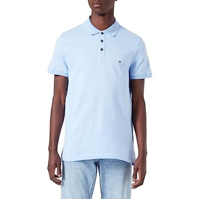 MW0MW30780 Tommy Hilfiger Męska koszulka polo Pretwist Mouline Tipped S/S, Naczynie niebiesko-białe Moulin, S MW0MW30780 Tommy Hilfiger Męska koszulka polo Pretwist Mouline Tipped S/S, Naczynie niebiesko-białe Moulin, S