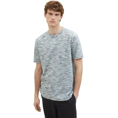 1040940 TOM TAILOR Męski Basic T-shirt w stylu spacedye, 35056 Navy White Spacedye Pique, XXL 1040940 TOM TAILOR Męski Basic T-shirt w stylu spacedye, 35056 Navy White Spacedye Pique, XXL