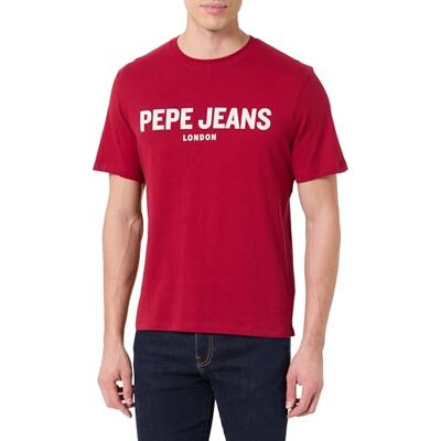 PM5010154 Pepe Jeans Męska koszulka M Basic Big Logo, czerwona (tybetańska czerwień), M, Czerwony (tybetański czerwony), M PM5010154 Pepe Jeans Męska koszulka M Basic Big Logo, czerwona (tybetańska czerwień), M, Czerwony (tybetański czerwony), M