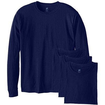 O5286-Navy-Small Hanes Męska koszulka z długim rękawem ComfortSoft (4 sztuki), granatowy, S O5286-Navy-Small Hanes Męska koszulka z długim rękawem ComfortSoft (4 sztuki), granatowy, S