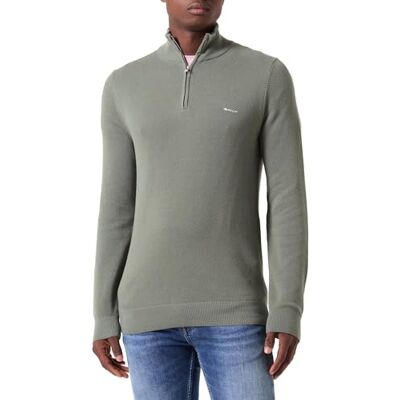 8040523 GANT Męski sweter bawełniany z zamkiem na pół nogawki, Kalamata Green, 3XL 8040523 GANT Męski sweter bawełniany z zamkiem na pół nogawki, Kalamata Green, 3XL