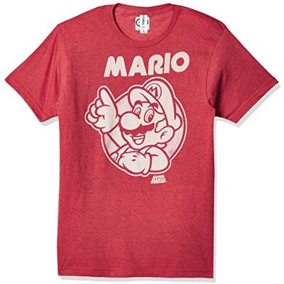NNTD0056-10001008 Nintendo Męski T-shirt, czerwony melan?, S NNTD0056-10001008 Nintendo Męski T-shirt, czerwony melan?, S