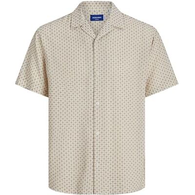 12277185-4758212 JACK & JONES Jorluke Acapulco Dobby AOP koszulka męska, Antique White, S 12277185-4758212 JACK & JONES Jorluke Acapulco Dobby AOP koszulka męska, Antique White, S