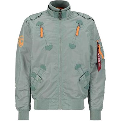 156109-680 Alpha Industries Falcon II Bomber Jacket dla mężczyzn Dusty Green 156109-680 Alpha Industries Falcon II Bomber Jacket dla mężczyzn Dusty Green