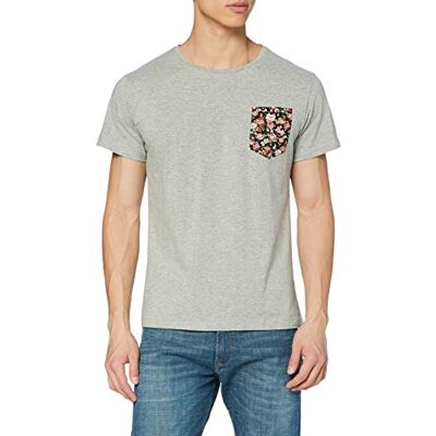 FRC542-2 Francuski różowy i czarny t-shirt męski, Szary, M FRC542-2 Francuski różowy i czarny t-shirt męski, Szary, M