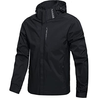 rain jacket men Hikevitang Męska lekka wodoodporna kurtka przeciwdeszczowa z kapturem, wiatrówka trekkingowa outdoorowa, M rain jacket men Hikevitang Męska lekka wodoodporna kurtka przeciwdeszczowa z kapturem, wiatrówka trekkingowa outdoorowa, M