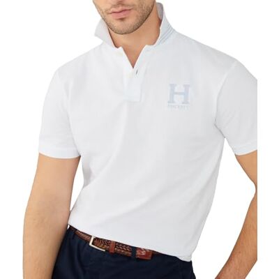 HM563310 Hackett London Męska koszulka polo z logo Heritage H, biała (biała), XL, Biały (biały), XL HM563310 Hackett London Męska koszulka polo z logo Heritage H, biała (biała), XL, Biały (biały), XL