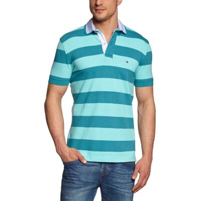 RONALDSTPPOLOS/SRF/0887828064 Tommy Hilfiger Męska koszulka polo, Niebieski (422 Pagoda Blue/Aqua Splash), 48 RONALDSTPPOLOS/SRF/0887828064 Tommy Hilfiger Męska koszulka polo, Niebieski (422 Pagoda Blue/Aqua Splash), 48