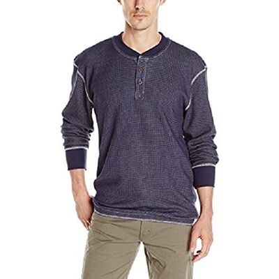 ZHGHB1N Wrangler Authentics Męska koszulka z długim rękawem Waffle Henley, Nastrój Indigo, XL ZHGHB1N Wrangler Authentics Męska koszulka z długim rękawem Waffle Henley, Nastrój Indigo, XL