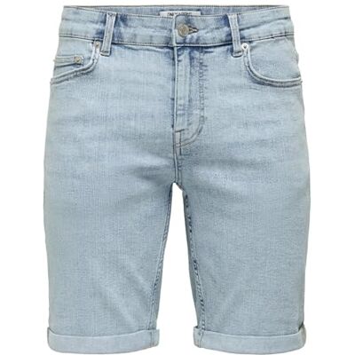 22036185-4877384 ONLY & SONS Onsply LBD 6185 PIM DNM szorty, jasnoniebieski (light blue denim), S 22036185-4877384 ONLY & SONS Onsply LBD 6185 PIM DNM szorty, jasnoniebieski (light blue denim), S