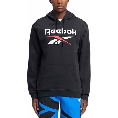100216165 Reebok Identity Big Logo Fleece Hoodie Hoodie, czarny/biały/czerwony (Vector Red), M 100216165 Reebok Identity Big Logo Fleece Hoodie Hoodie, czarny/biały/czerwony (Vector Red), M