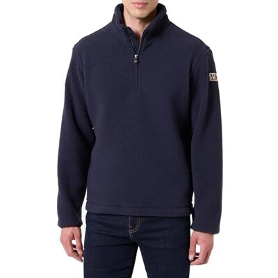 NP0A892K Napapijri Treser Half-Zip Collar Fleece Blue Marine, Niebieska, L NP0A892K Napapijri Treser Half-Zip Collar Fleece Blue Marine, Niebieska, L