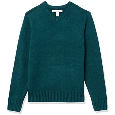AE-M-F20-SWT-107-GrnFG-Small Amazon Essentials Męski sweter z długim rękawem i dekoltem w serek, zielony (Forest Green), rozmiar S AE-M-F20-SWT-107-GrnFG-Small Amazon Essentials Męski sweter z długim rękawem i dekoltem w serek, zielony (Forest Green), rozmiar S