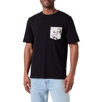 12255353 Jack & Jones JORARUBA Abstract AOP Pocket Tee SS CN, czarny, XS 12255353 Jack & Jones JORARUBA Abstract AOP Pocket Tee SS CN, czarny, XS