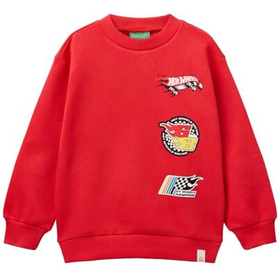 3J68G10I2 United Colors of Benetton Bluza bez kaptura dla dzieci i młodzieży, Czerwony, 2 lat 3J68G10I2 United Colors of Benetton Bluza bez kaptura dla dzieci i młodzieży, Czerwony, 2 lat