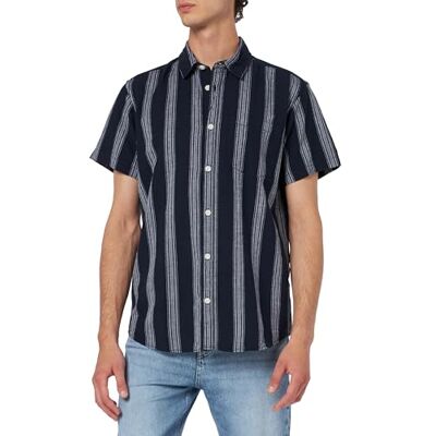 12256299 JORLINEN Blend Stripe Shirt SS STYD24, sky captain, M 12256299 JORLINEN Blend Stripe Shirt SS STYD24, sky captain, M