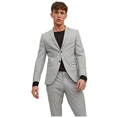 12174950 JACK & JONES Męska marynarka Jprsolaris Check Blezer Sn, Mosiężne struck/kontrole: super slim fit, 54 12174950 JACK & JONES Męska marynarka Jprsolaris Check Blezer Sn, Mosiężne struck/kontrole: super slim fit, 54