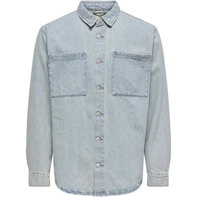 22033419-4800197 ONLY & SONS Męska kurtka Onsalp Box Azg DNM, Light Blue Denim, M, jasnoniebieski (light blue denim), M 22033419-4800197 ONLY & SONS Męska kurtka Onsalp Box Azg DNM, Light Blue Denim, M, jasnoniebieski (light blue denim), M