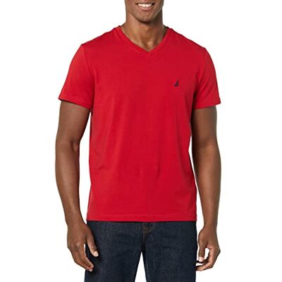 V91830-6NR-2XL Nautica Męska koszulka z krótkim rękawem Solid Slim Fit V-Neck, czerwony, XXL V91830-6NR-2XL Nautica Męska koszulka z krótkim rękawem Solid Slim Fit V-Neck, czerwony, XXL