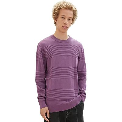 1038260 TOM TAILOR Denimowy męski sweter z dzianiny o strukturze bawełny, 32248-zakurzone winogrono, XL 1038260 TOM TAILOR Denimowy męski sweter z dzianiny o strukturze bawełny, 32248-zakurzone winogrono, XL