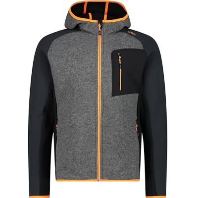 34M2727 CMP Wooltech męska kurtka z stałym kapturem, antracyt, 58 34M2727 CMP Wooltech męska kurtka z stałym kapturem, antracyt, 58