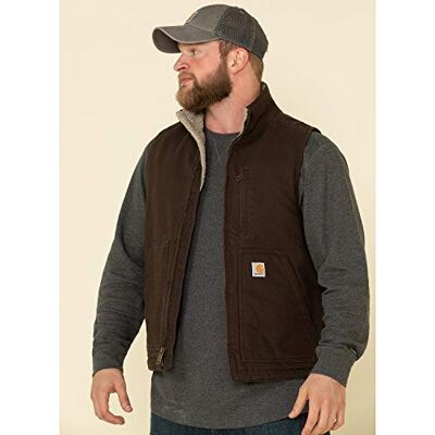 104277-DKB Carhartt Męska kamizelka z podszewką ze stójką, odzież wierzchnia, Dark Brown, XXL 104277-DKB Carhartt Męska kamizelka z podszewką ze stójką, odzież wierzchnia, Dark Brown, XXL