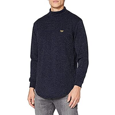 GKM001322 Gianni Kavanagh Męski sweter granatowy niebieski Core Turtleneck Medal Sweater sweter polo, niebieski morski, XS GKM001322 Gianni Kavanagh Męski sweter granatowy niebieski Core Turtleneck Medal Sweater sweter polo, niebieski morski, XS