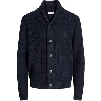 12279337-4780314 JACK & JONES Jjpaul Knit Shawl kardigan, sky captain, M 12279337-4780314 JACK & JONES Jjpaul Knit Shawl kardigan, sky captain, M