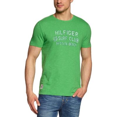 Tommy Hilfiger T-shirt męski, Zielony (371 Kelly Green-pt), 56 Tommy Hilfiger T-shirt męski, Zielony (371 Kelly Green-pt), 56