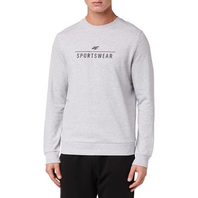 4FAW23TSWSM692 4F Sweatshirt M692 Cold Light Grey Melange Mężczyźni XXL, Cold Light Grey Melange, XXL 4FAW23TSWSM692 4F Sweatshirt M692 Cold Light Grey Melange Mężczyźni XXL, Cold Light Grey Melange, XXL
