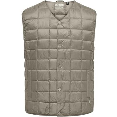 22035564-4842862 ONLY & SONS Onsgavin Life Light Quilted Snap Vest, Laurel Oak, S 22035564-4842862 ONLY & SONS Onsgavin Life Light Quilted Snap Vest, Laurel Oak, S