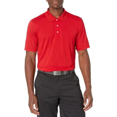 F16AE40001_SUS Amazon Essentials Men's Szybkoschnąca koszulka polo do golfa regular fit (dostępna w wersjach Big i Tall), Nasycony czerwony, XL F16AE40001_SUS Amazon Essentials Men's Szybkoschnąca koszulka polo do golfa regular fit (dostępna w wersjach Big i Tall), Nasycony czerwony, XL