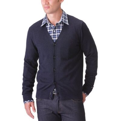 Ctn Cashmere Classic Cardi Tommy Hilfiger Męska kurtka z dzianiny CF/857820930, Niebieski (465 Midnight Heather), 48 Ctn Cashmere Classic Cardi Tommy Hilfiger Męska kurtka z dzianiny CF/857820930, Niebieski (465 Midnight Heather), 48