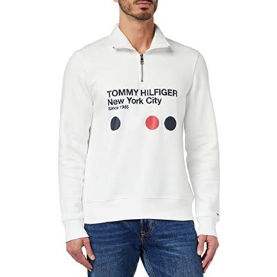 MW0MW29343 Tommy Hilfiger Bluzy męskie, Biały (biały), L MW0MW29343 Tommy Hilfiger Bluzy męskie, Biały (biały), L