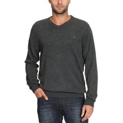 857803341 / LAMBSWOOL V-NK CF Tommy Hilfiger Męski sweter , szary (Charcoal Heather), 48 857803341 / LAMBSWOOL V-NK CF Tommy Hilfiger Męski sweter , szary (Charcoal Heather), 48