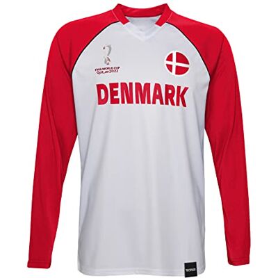 EKIMW2APF_000_DEN FIFA Męski oficjalny World Cup 2022 Classic Long Sleeve-Denmark T-Shirt, czerwony, średni, czerwony, M EKIMW2APF_000_DEN FIFA Męski oficjalny World Cup 2022 Classic Long Sleeve-Denmark T-Shirt, czerwony, średni, czerwony, M