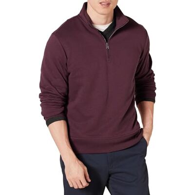 AEM20051F21-BurRd-Small Amazon Essentials Men's Bluza polarowa z długim rękawem i krótkim zamkiem, Bordowy, S AEM20051F21-BurRd-Small Amazon Essentials Men's Bluza polarowa z długim rękawem i krótkim zamkiem, Bordowy, S