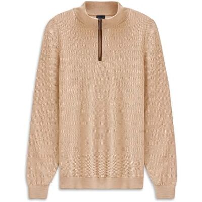 7500-85533D bugatti Męski sweter Troyer, 20-ecru, 3XL 7500-85533D bugatti Męski sweter Troyer, 20-ecru, 3XL