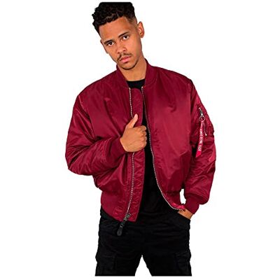100101-184 Alpha Industries MA-1 Bomber Jacket dla mężczyzn Burgundy 100101-184 Alpha Industries MA-1 Bomber Jacket dla mężczyzn Burgundy