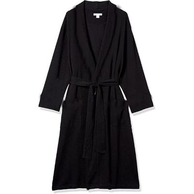 Amazon Essentials - Pánský lehký vaflový župan piké - Black - M-L - Bathrobe Amazon Essentials - Pánský lehký vaflový župan piké - Black - M-L - Bathrobe