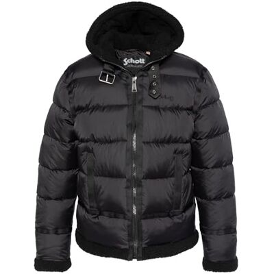 IDAK2-Noir-L Schott NYC Esprit Bombardier Schott Idak2 kurtka puchowa z kapturem czarna, czarny, L IDAK2-Noir-L Schott NYC Esprit Bombardier Schott Idak2 kurtka puchowa z kapturem czarna, czarny, L